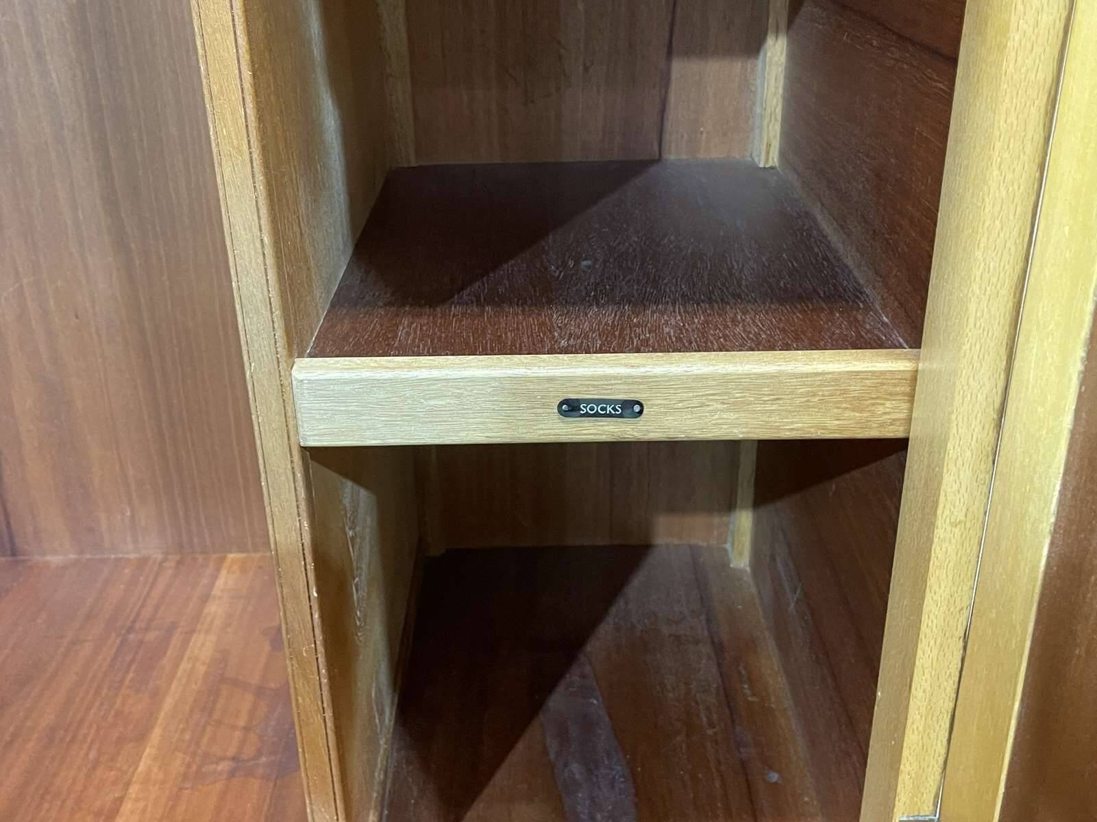 1950s English walnut bedroom wardrobe