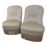 Paire de fauteuils crapauds