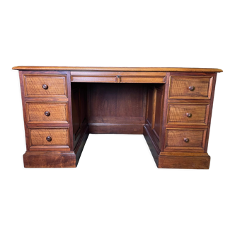 Minister's desk with restored walnut coffered
