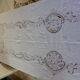 White tablecloth lace and embroidered linen, art deco, old
