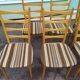 Set of 6 light wood chairs with vintage Scandinavian fabric