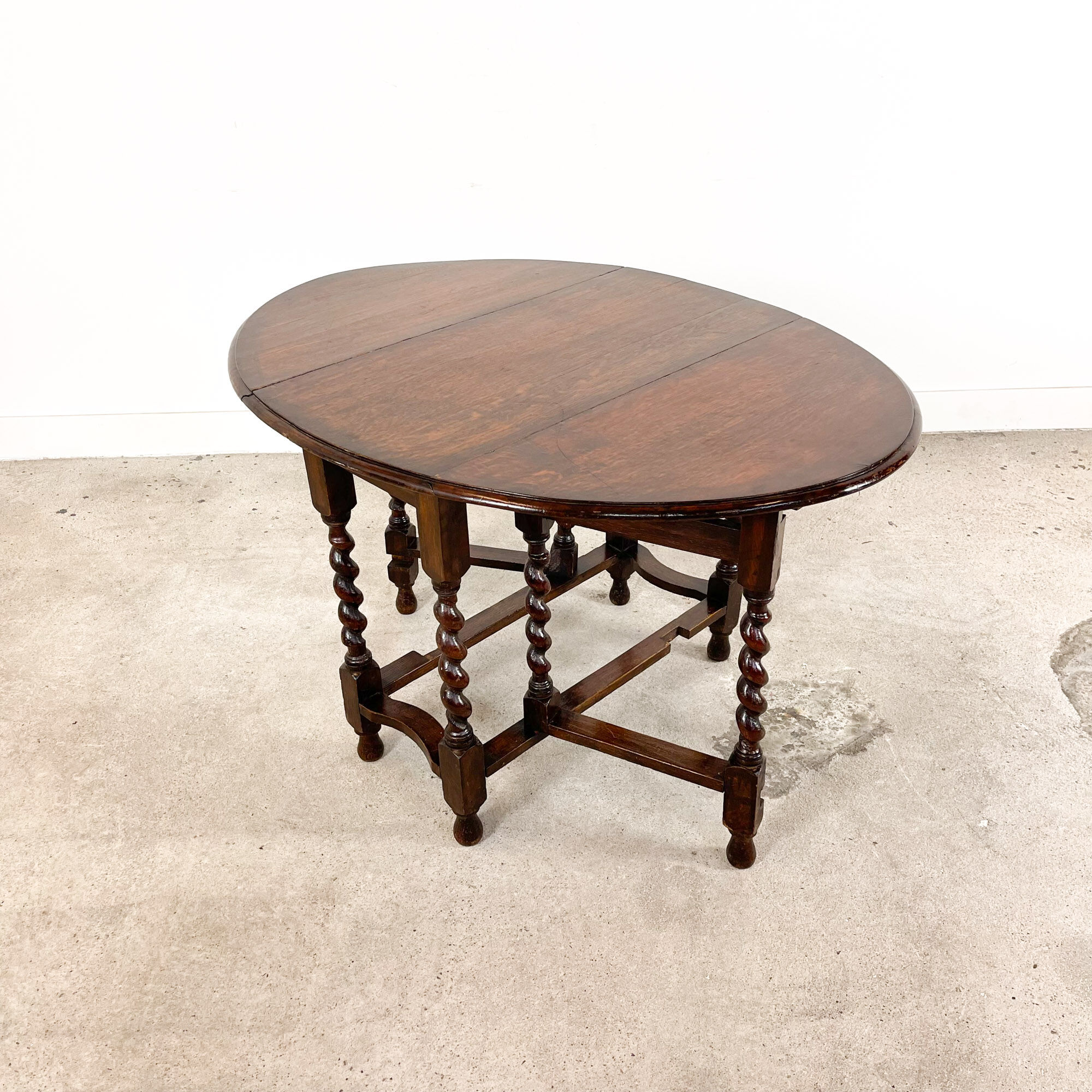 Antique Gateleg drop leaf table with barley twist legs