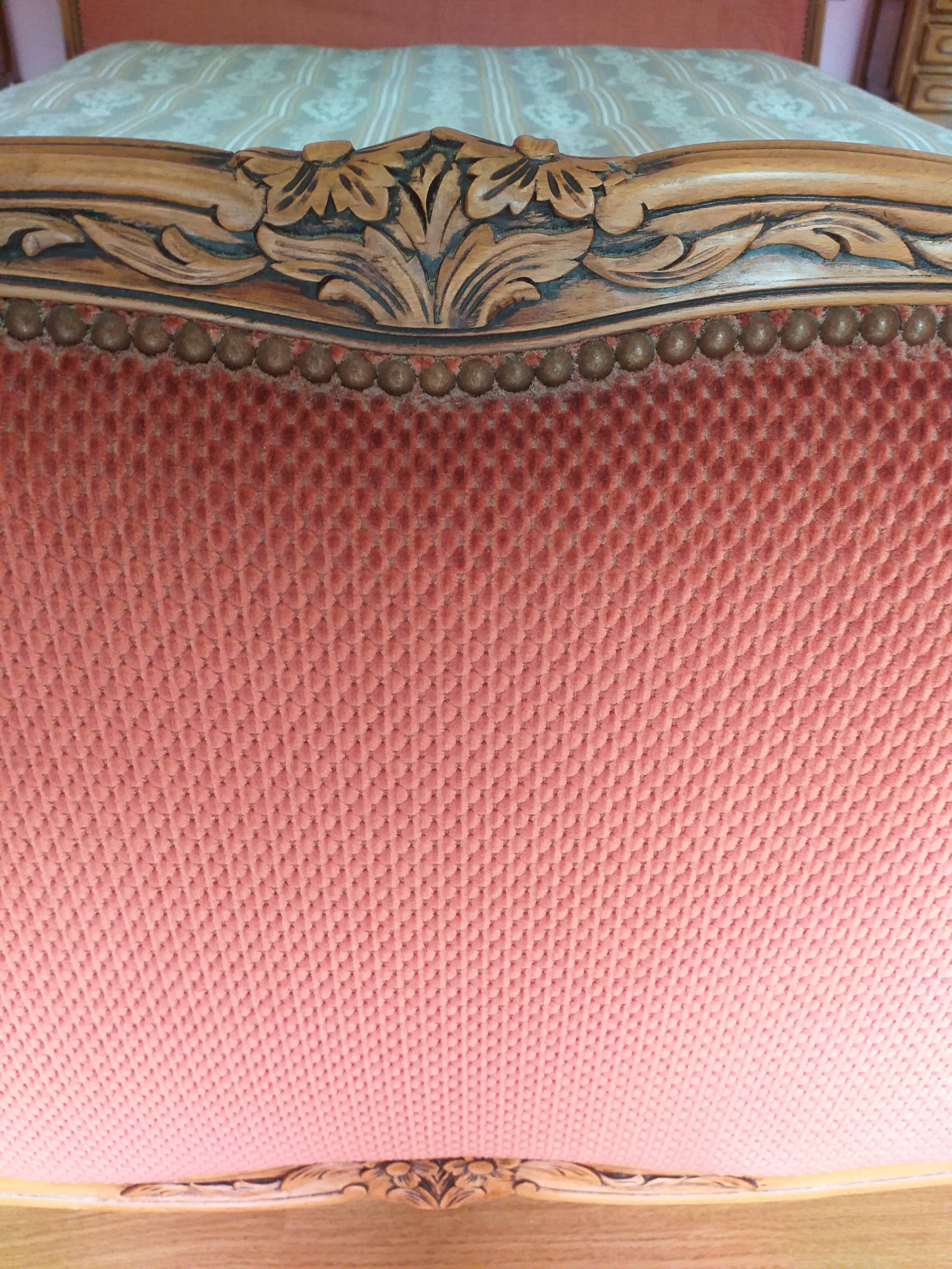 Louis XV-style solid oak basket bed