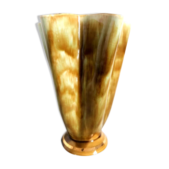 Vintage mustard handkerchief vase