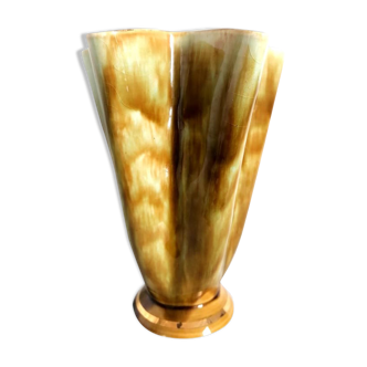 Vase mouchoir moutarde vintage