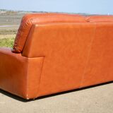 Canapé "space age". Cuir fauve. Circa 1970