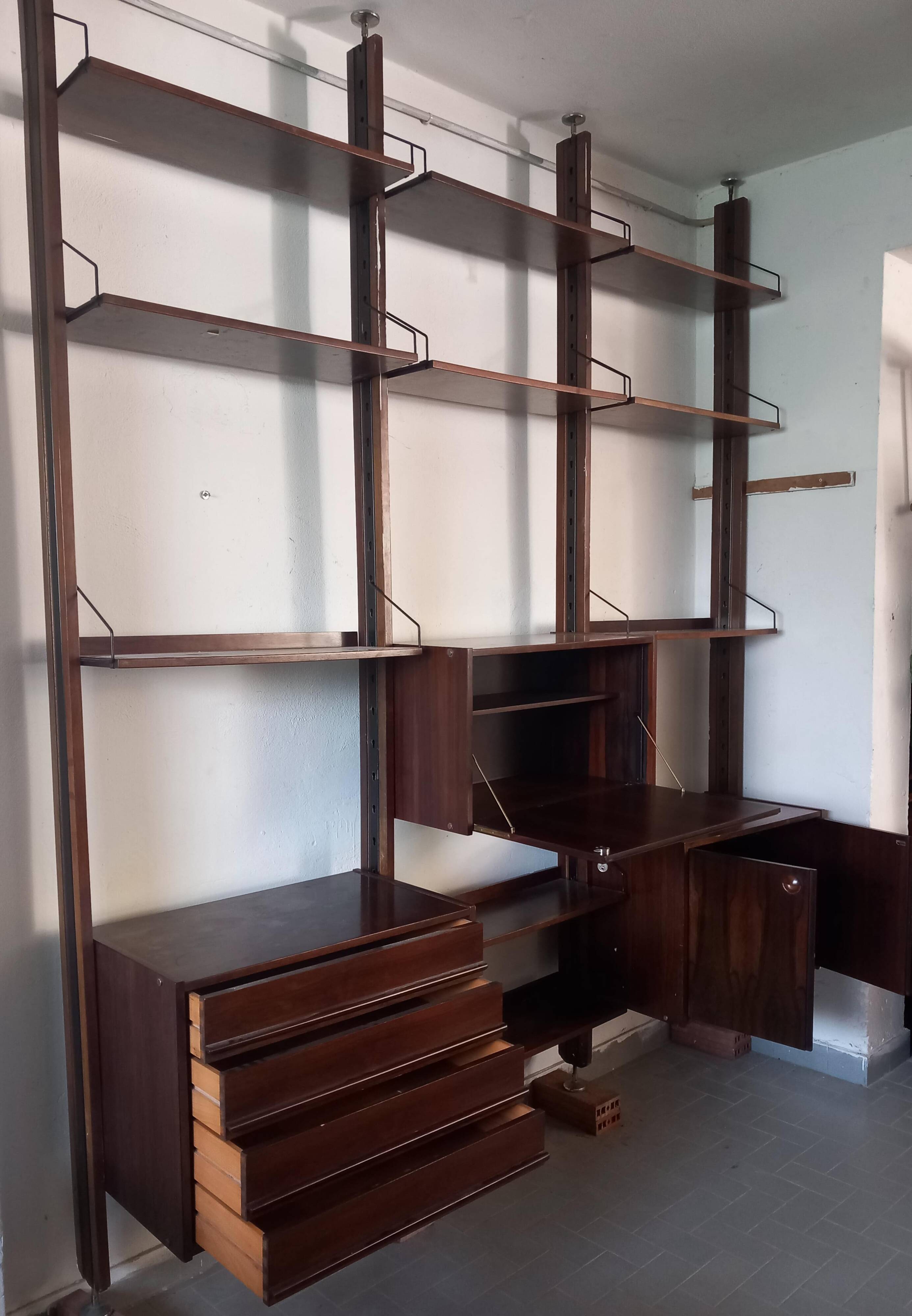 Italian Wall Bookcase by Industria Mobili Barovero – Selex Series, 60s