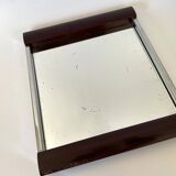 Art Deco tray, mirror, wood and metal