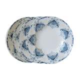 LONGWY set of 4 hollow plates Byzantine style