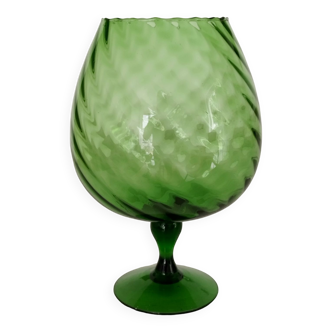 Vintage Green Empoli Glass Vase