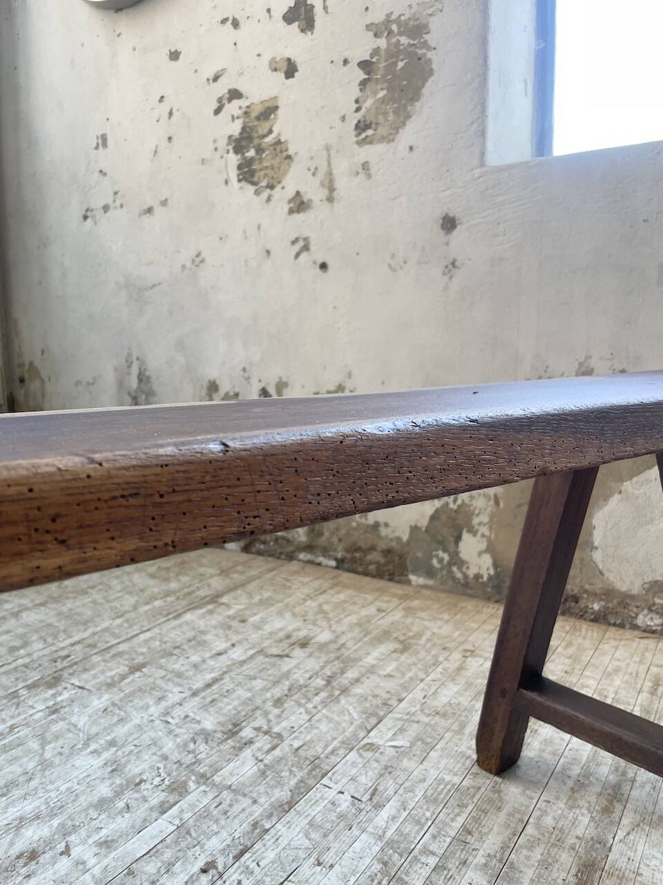 Solid oak bench 230 cm