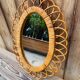 Vintage oval rattan mirror from the 60s/70s.
