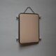 Barber mirror triptych chrome metal imitation cream leather vintage chain