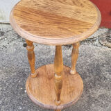 Pot holder, pedestal table, wood, vintage, 60s
