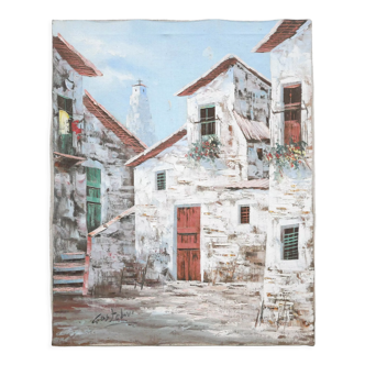 Tableau ancien peinture sur toile