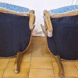 Pair of gilded bergere armchairs