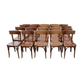 Lot de 20 chaises bistrot Thonet hêtre foncé