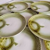 Set of 12 fish plates from the Moulin des Loups factory in Orchies