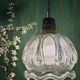 Suspension globe vintage en verre transparent