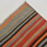 3x12 Kilim Long Striped Vintage Kilim Runner Rug For Hallway, 77x360 Cm