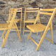 Series of 4 folding chairs in solid beech