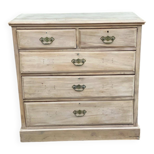 Commode anglaise décapée - massif brut