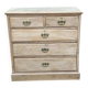 English stripped commode made of solid raw wood from the 19th century.
