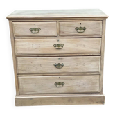 Commode anglaise décapée en  bois massif brut du XIXe