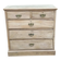 English stripped commode made of solid raw wood from the 19th century.