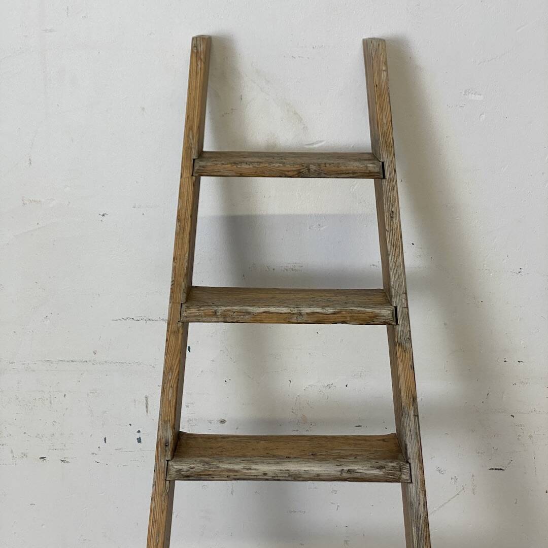 Vintage solid wood workshop ladder