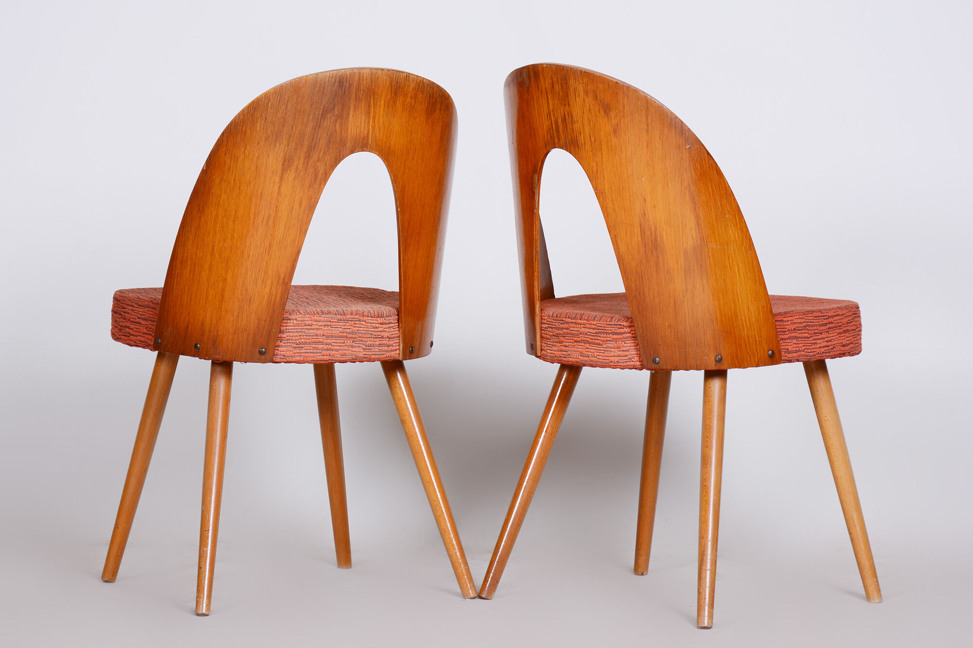 Pair of Mid Century chairs made in 1950s Czechia, designed by Antonín Šuman