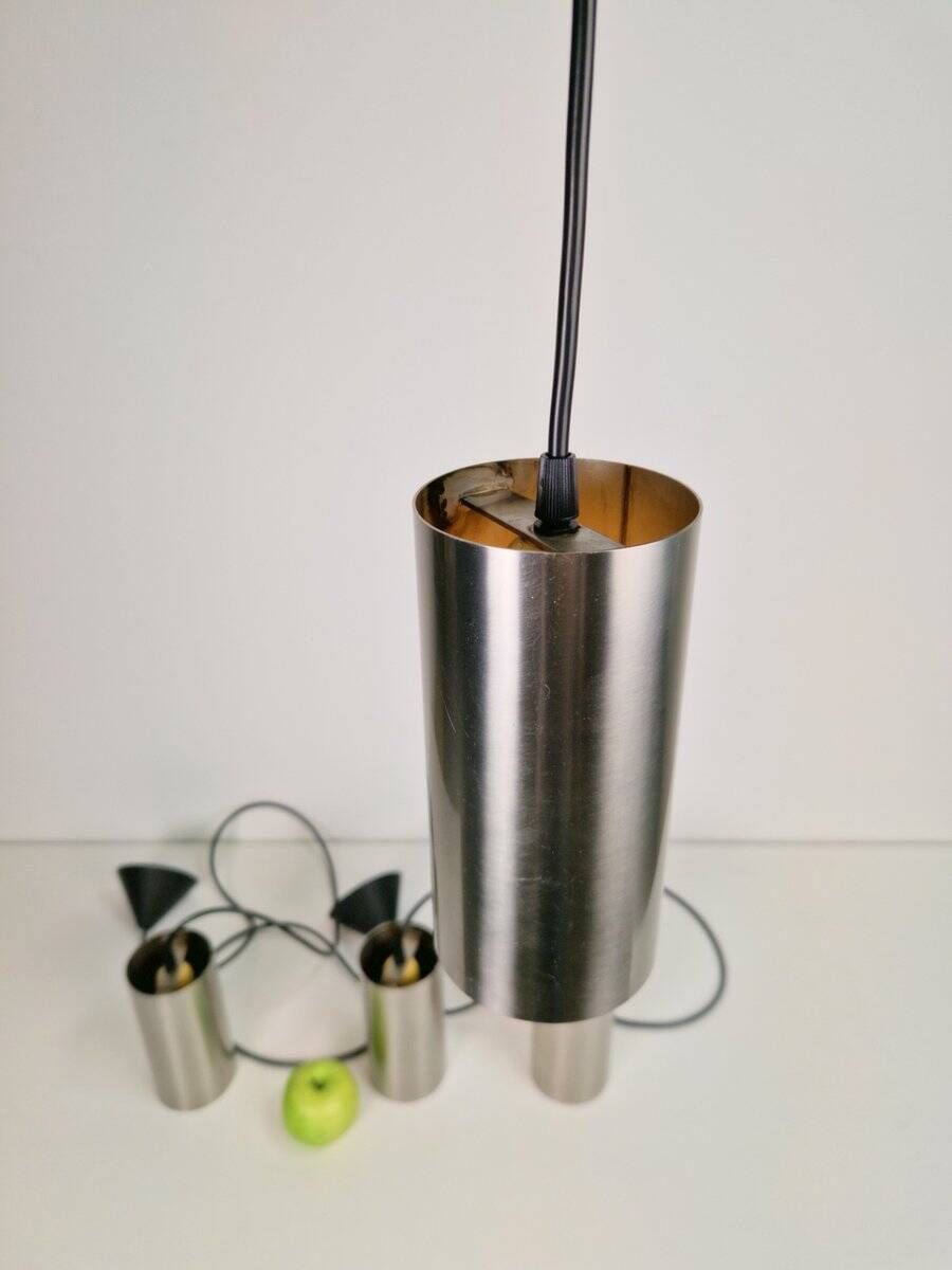 Vintage Cylindrical Pendant Lamps from Raak Holland, 1970s, Set of 4