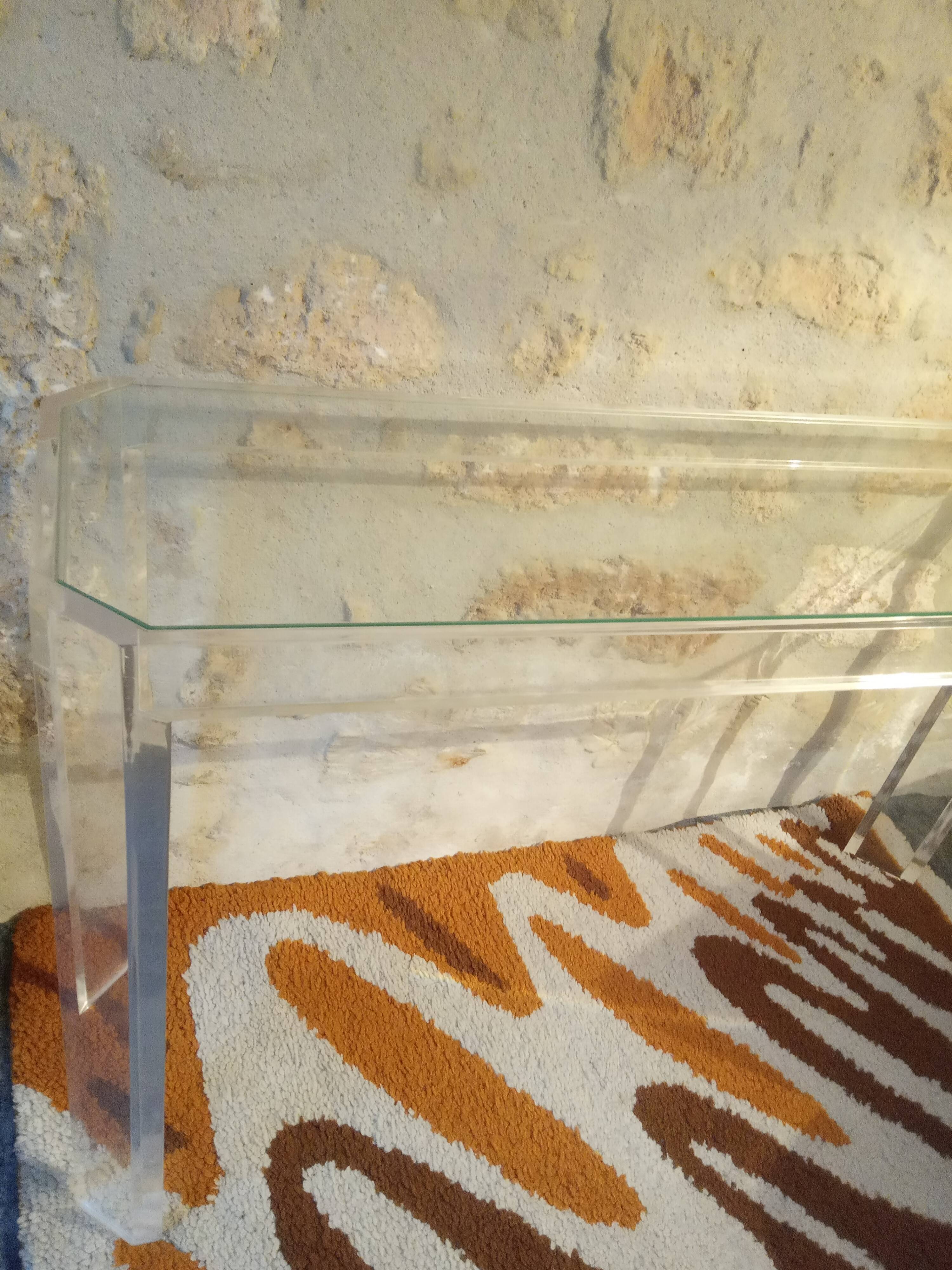 David Lange Glass and Plexi Console