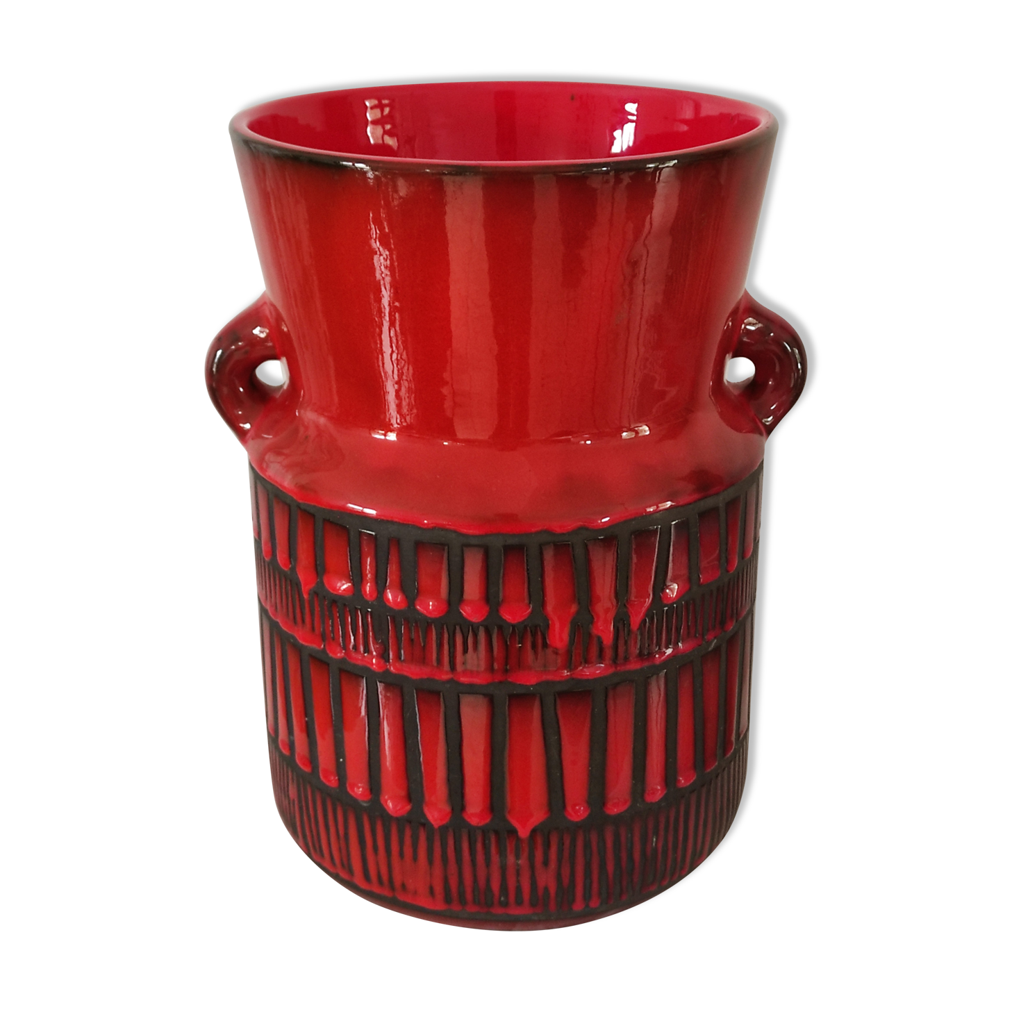 Red vase by Roger Capron circa 1960