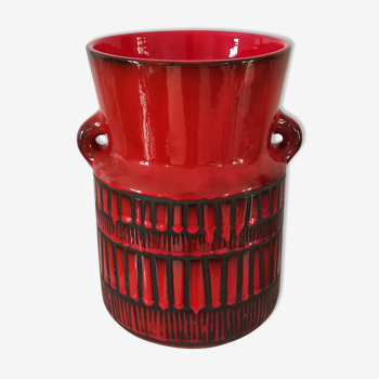 Red vase by Roger Capron circa 1960