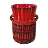 Vase rouge signé Roger Capron circa 1960