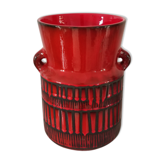 Red vase by Roger Capron circa 1960