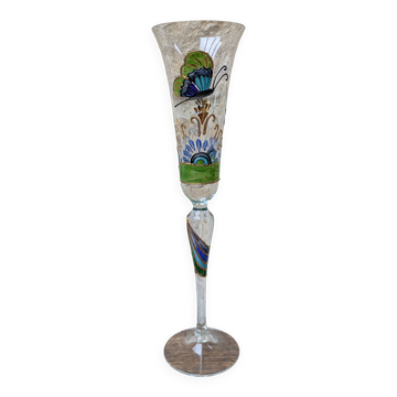 Flute à champagne Paul Nagel collection rêveries modèle Papillon peint main