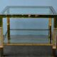 Table basse de style moderniste, style Romeo Rega en laiton et chrome