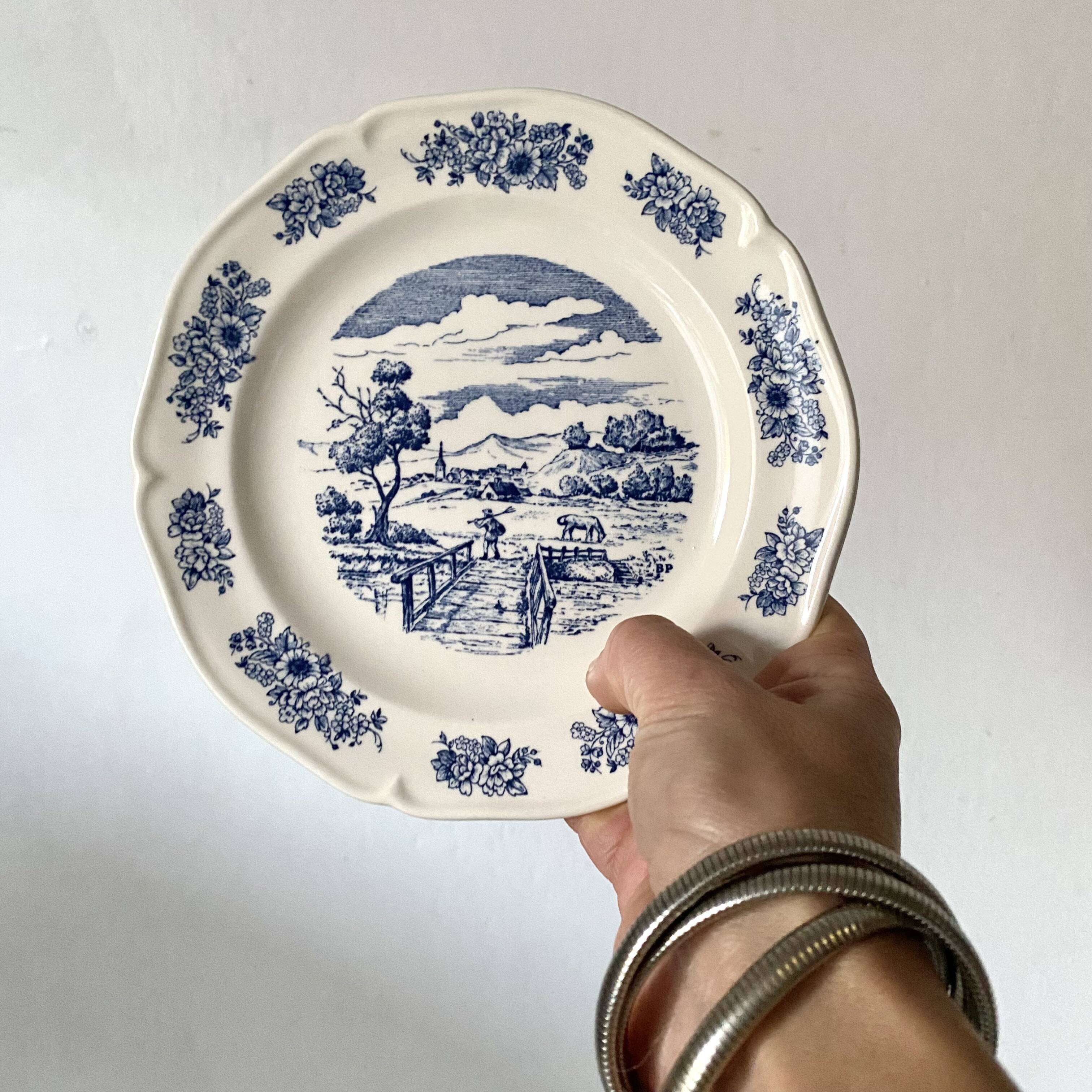 English style Gien earthenware plates