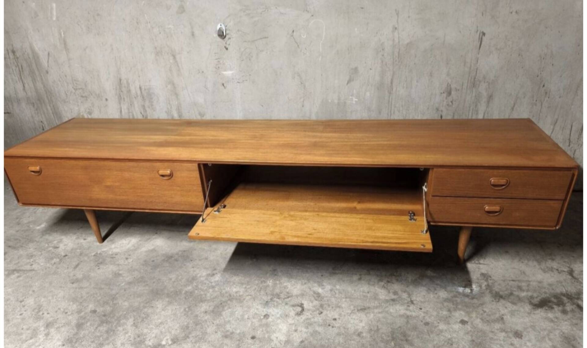 Vintage Scandinavian teak sideboards from the 1970s.