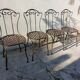 Série de 4 chaises de jardin en fer forgé
