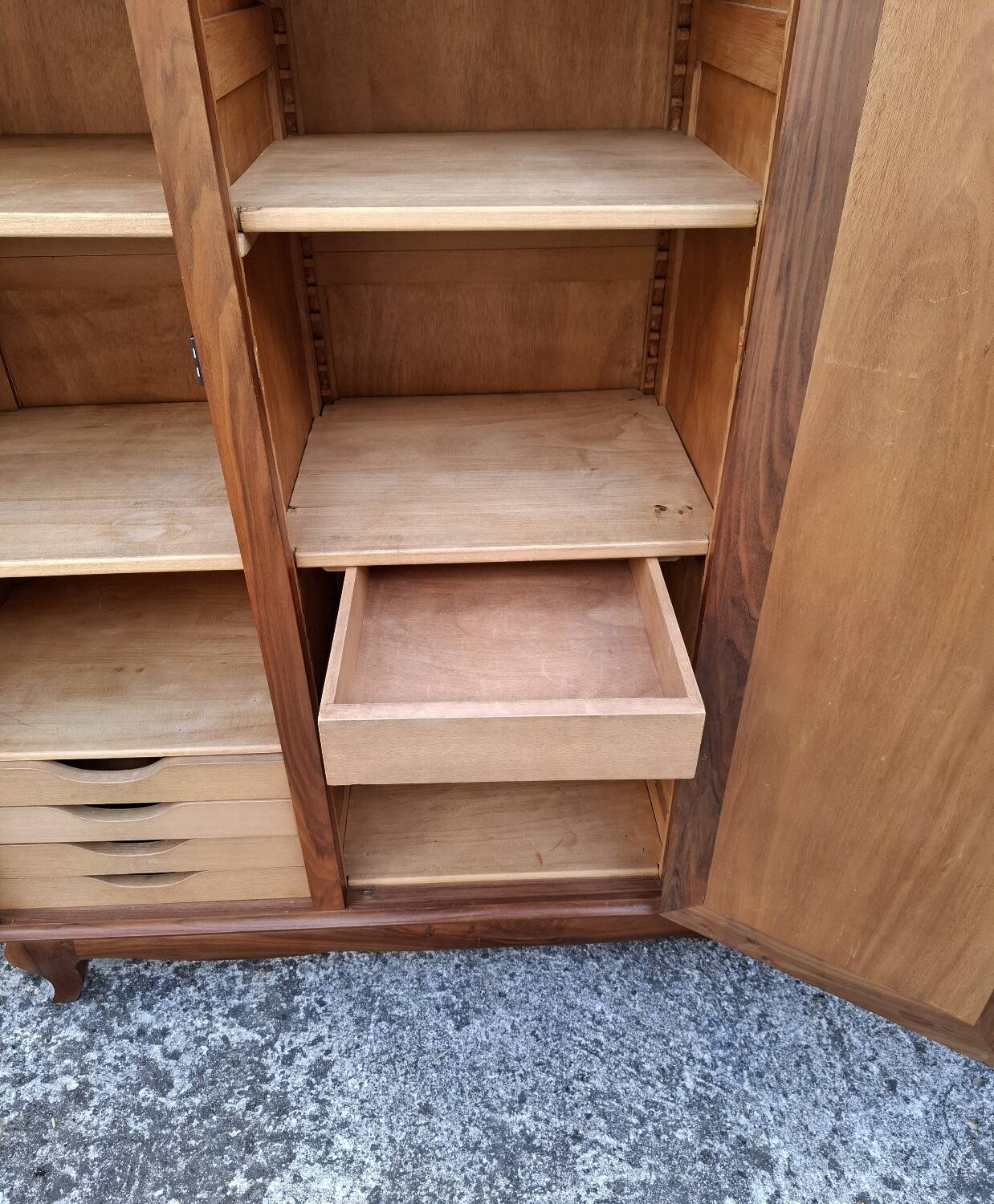 3-door walnut wardrobe