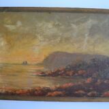 Tableau ancien bord de mer peinture marine HSP signé A. Raynal