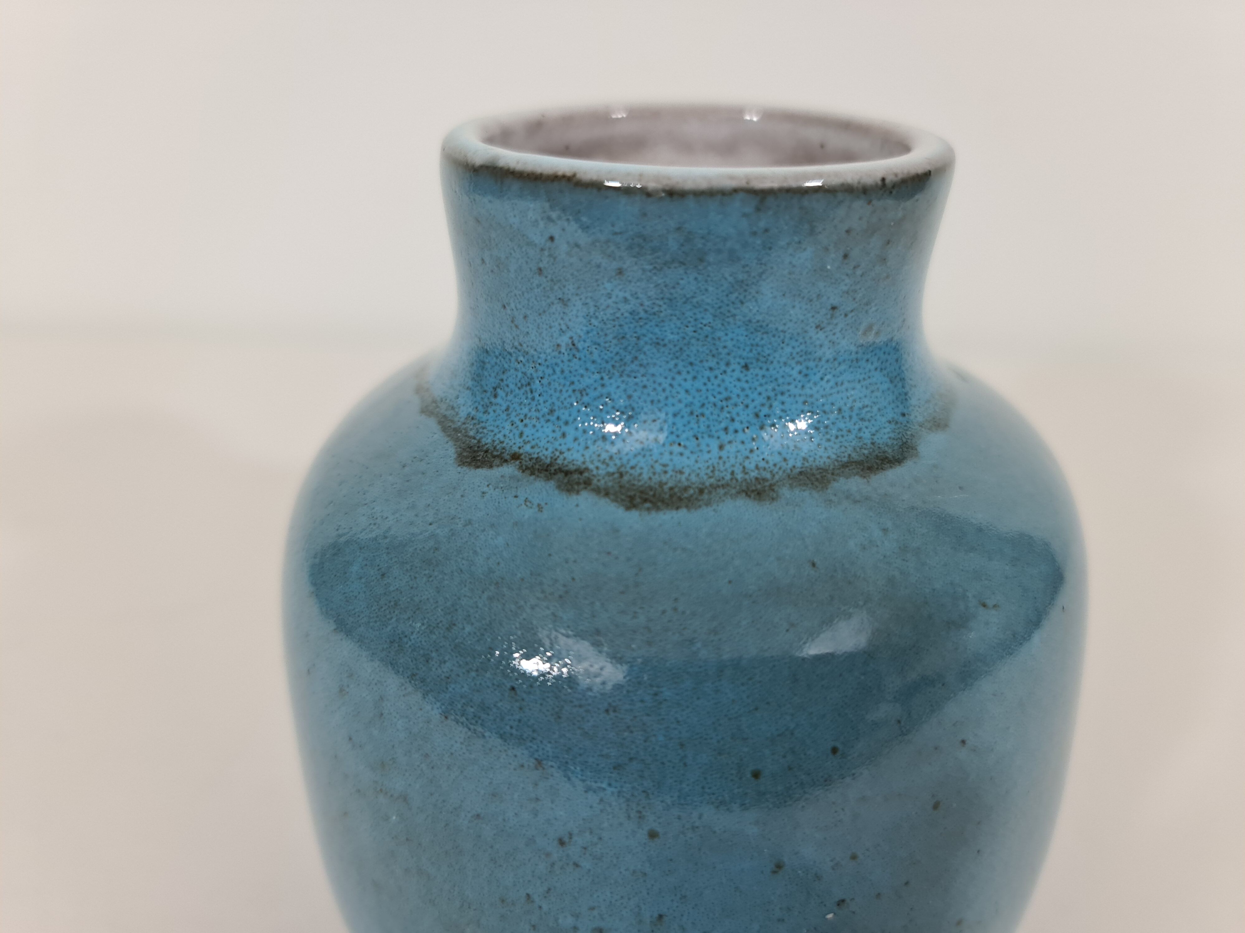 Blue enamelled vase by Jacques and Dani Ruelland 1960