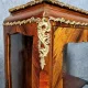 Antique display cabinet in Louis XV / Transition style – marquetry wood and bronze fittings.