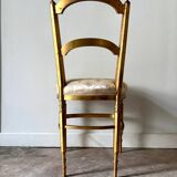 Chaise Napoléon III en bois doré et coton fleuri, XIXème siècle