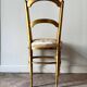 Chaise Napoléon III en bois doré et coton fleuri, XIXème siècle