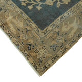 Handmade oriental decorative 1980s 237 cm x 313 cm beige wool carpet