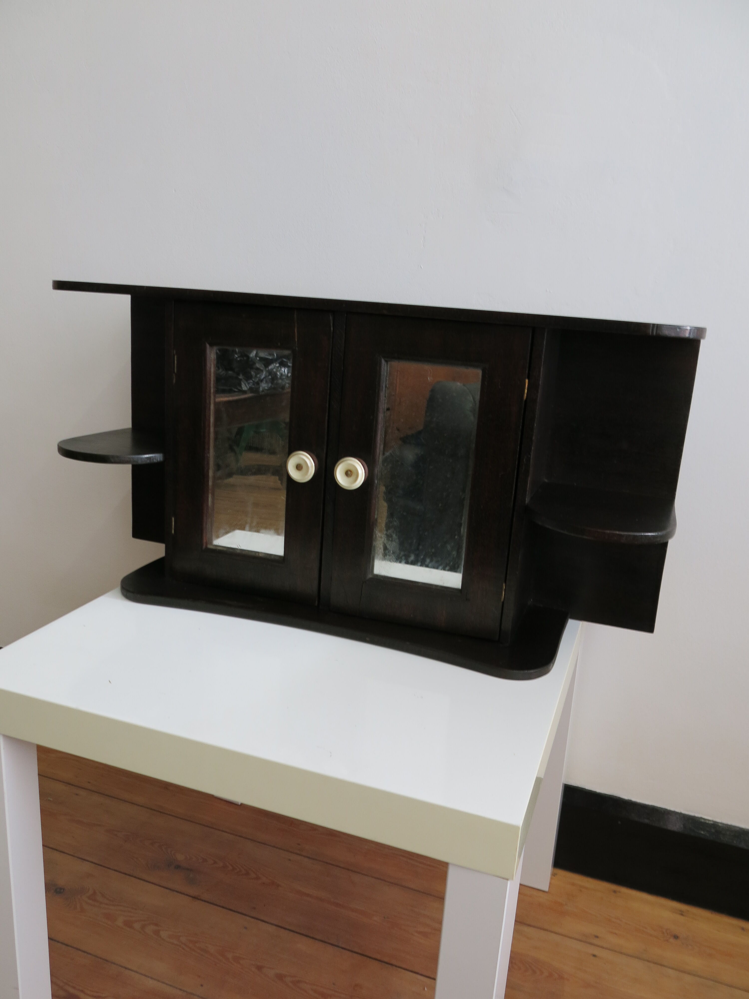 Old mirror wall-mounted toilet cabinet